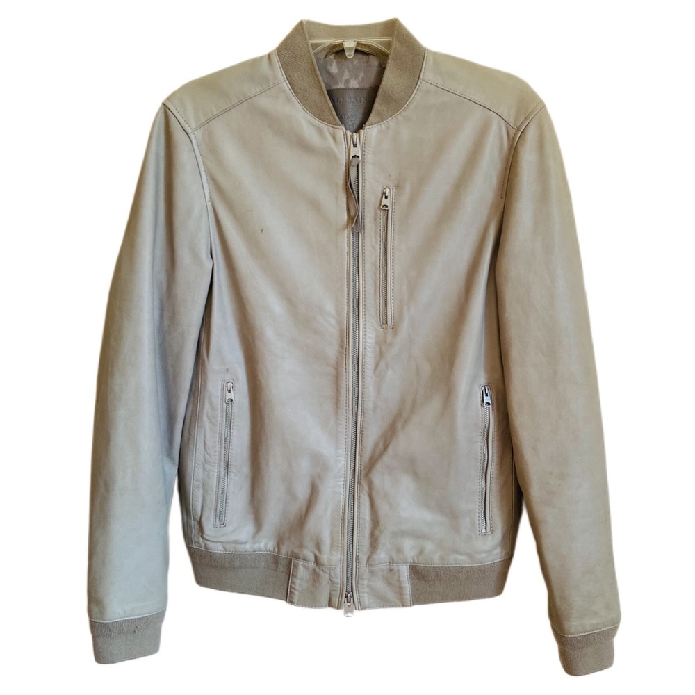 Men’s All Saints MIKO bomber leather zip jacket - Picture 1 of 7